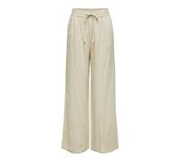 JDY Damen Jdysay Linen Hw Wide Pant WVN Noos Leinenhose, Oatmeal/Detail:Melange, XL / 32L EU