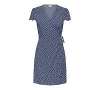 JdY Damen Jdysezen Life S/S Wrap Dress WVN Dia, Blue Indigo, S EU