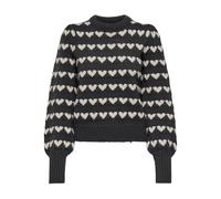 JdY Damen Jdysigrid Life L/S On Puff Pull KNT Noos, Dark Grey Melange, L EU