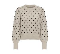 JdY Damen Jdysigrid Life L/S On Puff Pull KNT Noos Knit, Cement/Detail:w. Black Dots, M EU