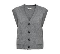 JDY Damen Jdysuper Life S/L V-Neck Vest KNT Noos, Medium Grey Melange, M EU