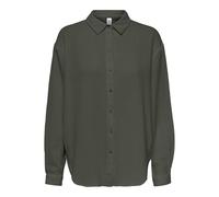 JdY Damen Jdytheis Life L/S Loose Shirt WVN Noos Hemd Mit Knopfverschluss Und Normaler Passform, Kambaba, Small