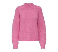 Stehkragenpullover JDY "JDYZOEY LIFE L/S HN RAGLAN PUL KNT NOOS", Damen, Gr. XL, pink cosmos detail:melange, Strick, Obermaterial: 70% Polyester, 21% Nylon, 8% Wolle, 1% Elasthan, meliert, hüftlang, h