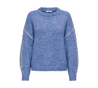 Rundhalspullover JDY "JDYZOEY LIFE L/S ON STITCH PULL KNT NOOS", Damen, Gr. XL, ebb and flow detail:with birch stitch, Strick, Obermaterial: 70% Polyester, 21% Nylon, 8% Wolle, 1% Elasthan, unifarben