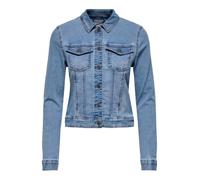 JDY Damen Jeansjacke JDYMoon DNM Mix leichte Übergangsjacke mit Knopfleiste 15346512 Medium Blue Denim L