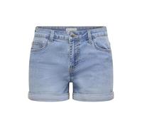 JdY Damen Jeansshorts mit Umschlag und klassischem Five-Pocket-Design, Farben:Blau-3, Größe:M
