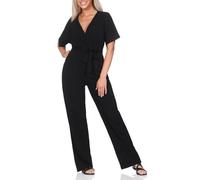 JDY Damen Jumpsuit langer Einteiler Overall mit Gürtel JDYLouisville Life 15355867 Black XL