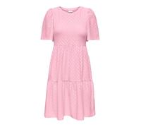 JDY Damen Kurzarm Kleid A-Linie mit Lochmuster JDYCarla Cathinka 15254680 Fairy Tale S