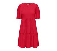 JDY Damen Kurzarm Kleid A-Linie mit Lochmuster JDYCarla Cathinka 15254680 Ski Patrol XXL