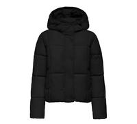 JDY Damen kurze Steppjacke JDYWonder Puffer Winterjacke mit Kapuze 15353998 Black L