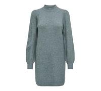 JDY Damen kurzes Strickkleid JDYRue High Neck Langarmkleid mit Stehkragen 15238237 North Atlantic Melange XXL