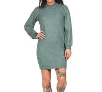 JDY Damen kurzes Strickkleid JDYRue High Neck Langarmkleid mit Stehkragen 15238237 North Atlantic Melange XL