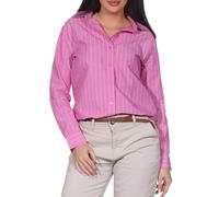JDY Damen Langarm Bluse Damenbluse Hemdbluse mit Streifen JDYMelody 15365827 Wild Orchid 01-01-26 White L