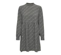 JDY Damen Langarm Kleid Geblümtes Print Mini Volant Dress Hochgeschlossen Oberschenkellang JDYPIPER, Farben:Schwarz-2, Größe:36