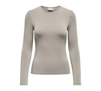 JDY Damen Langarmshirt Slim Fit Rundhals Elegantes Basic Oberteil, Farben:Hellgrau, Größe:XS
