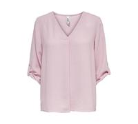 JDY Damen Lange Freizeit Hemd Bluse 3/4 Ärmel Tunika Longshirt Loose Oberteil Locker Leicht JDYDIVYA, Farben:Rosa-2, Größe:36