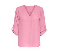 JDY Damen Lange Freizeit Hemd Bluse 3/4 Ärmel Tunika Longshirt Loose Oberteil Locker Leicht JDYDIVYA, Farben:Rosa, Größe:38