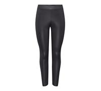 JdY Damen Leder Optik PU Leggings Stretch Biker Look Hose Coated Skinny Pants Wet Look Design JDYSTINE, Farben:Grau-2, Größe:L