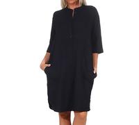 JDY Damen Long Musselin-Bluse JDYTheis Life 3/4-Ärmel Longshirt Oversized 15204625 Black