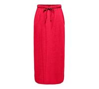 JDY Damen Maxirock mit elastischem Bund und Kordelzug, lässiger Stil, elegant, Farben:Rot-2, Größe:L