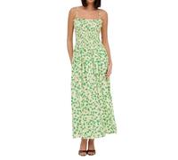 JDY Damen Midi Kleid langes Trägerkleid Sommerkleid mit Blätter-Muster JDYLina Smock 15374026 Cloud Dancer 10-03-26 Small Amazon Leaves S