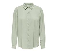 Hemdbluse JDY "JDYTHEIS LIFE L/S LOOSE SHIRT WVN NOOS", Damen, Gr. M, beige (desert sage), Web, Obermaterial: 100% Baumwolle, unifarben, regular fit hüftbedeckend, Blusen Hemdbluse, Baumwolle, regular