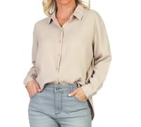 JDY Damen Musselin-Bluse JDYTheis Langarm 15271018 Oxford Tan L
