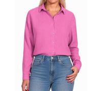 JDY Damen Musselin-Bluse Langarm Hemdbluse Oversize JDYTheis Loose Shirt 15271018 Wild Orchid S