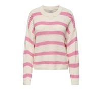 JDY Damen-Pullover, Ecru/Rosa, gestreift, Rosa, Small