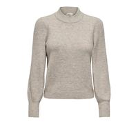 Stehkragenpullover JDY "JDYRUE LIFE L/S PULLOVER KNT NOOS", Damen, Gr. M, grau (chateau gray detail:melange), Strick, Obermaterial: 51% Polyester, 46% Polyacryl, 3% Elasthan, meliert, taillenbedeckt,