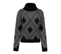 JDY Damen Rollkragen-Strickpullover JDYZoey Life Pulli mit Jaquard-Muster 15330718 Black/DGMJaquard L