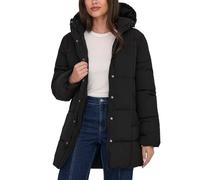 JDY Damen Steppjacke JDYWonder Long Puffer gesteppter Parka mit Kapuze 15354000 Black L