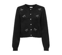 JDY Damen Strickjacke gestrickter Cardigan mit Glitzersteinchen JDYFaye Bow