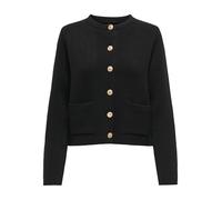 Strickjacke JDY "JDYKIM L/S ON BUTTON CARDIGAN KNT NOOS", Damen, Gr. M, schwarz, Strick, Obermaterial: 100% Polyacryl, unifarben, modisch, kurz, Rundhals, Langarm gerader Abschluss, Strickjacken (3389