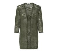 JDY Damen Strickjacke V-Ausschnitt 3/4 Arm seitliche Schlitze Elegante Jacke