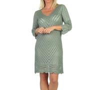 JdY Damen Strickkleid JDYSun 3/4 V-Neck gehäkeltes Sommerkleid 15324539 Sea Spray S