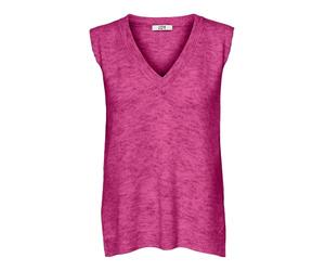 JdY Damen Struktur Strickweste V-Ausschnitt Pullover Knitted Sweater Pullunder ohne Ärmel JDYELANOR, Farben:Pink, Größe:S