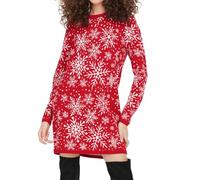 JDY Damen Weihnachts Strick-Kleid JDYMika 15248175 True Red M