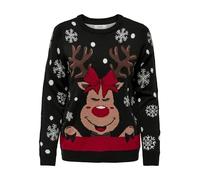 JDY Damen Weihnachts Strick-Pullover JDYLucia 15238375 Black L
