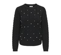 JDY - JDYCARMEN L/S O-NECK PEARL PULLOVER KNT Black - Gr. - XL
