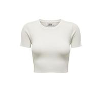 JDY Damen Basic Crop T-Shirt Einfarbiges Kurzarm Rundhals Top Kurzes RIPP Oberteil JDYCIRKELINE