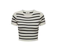 JdY Damen Basic Crop T-Shirt Einfarbiges Kurzarm Rundhals Top Kurzes RIPP Oberteil JDYCIRKELINE, Farben:Weiß-2, Größe:L