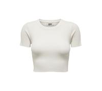 JDY Damen Basic Crop T-Shirt Einfarbiges Kurzarm Rundhals Top Kurzes RIPP Oberteil JDYCIRKELINE