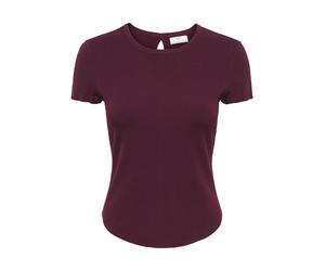 JDY - JDYCIRKELINE S/S ON BUTTON PULLOVER KNT Windsor Wine - Gr. - XL