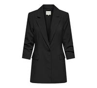 Longblazer JDY "JDYELIZA 3/4 BLAZER TLR", Damen, Gr. L, schwarz, Web, Obermaterial: 97% Polyester, 3% Elasthan, unifarben, hüftbedeckend, tiefer V-Ausschnitt, Blazer Longblazer, mit Stretch (54182938-