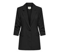 Longblazer JDY "JDYELIZA 3/4 BLAZER TLR", Damen, Gr. XL, schwarz, Web, Obermaterial: 97% Polyester, 3% Elasthan, unifarben, hüftbedeckend, tiefer V-Ausschnitt, Blazer Longblazer, mit Stretch (54182938