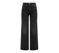 High-waist-Jeans JDY "JDYFELINA-FINA HW WIDE BLK JEANSDNM NOOS", Damen, Gr. S (36), Länge 32, schwarz (schwarz denim), Denim/Jeans, Obermaterial: 98% Baumwolle, 2% Elasthan, unifarben, Jeans (52271505