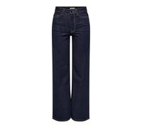 High-waist-Jeans JDY "JDYFELINA-FINA HW WIDE RINSE JNSDNM NOOS", Damen, Gr. M (38), Länge 30, dunkelblau denim detail:rinse blau denim, Denim/Jeans, Obermaterial: 98% Baumwolle, 2% Elasthan, unifarben