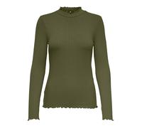 JDY - JDYFRANSISKA L/S HI-NCK TOP JR NOOS Dark Olive - Gr. - L