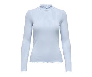 JDY - JDYFRANSISKA LIFE L/S HI-NCK TOP JR NOOS Kentucky Blue - Gr. - M